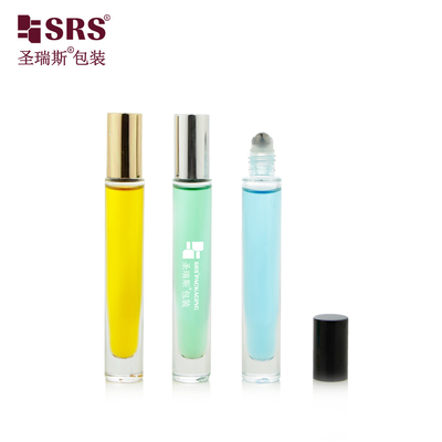 Bottiglie a rulli per profumi pesanti in vetro da parete spessore 10 ml con tappo metallico lucido