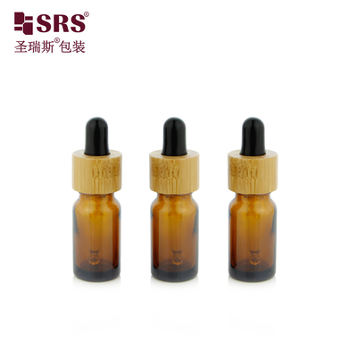Luxury Bambù Spalla Vetro Facial Serum Elegante Disponibile in magazzino Bottiglia gocciolante 10ml