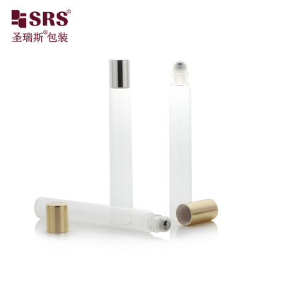 12 ml rotolo bianco opaco su bottiglia con sfera di metallo e tappo in alluminio, confezione per lozione per il corpo