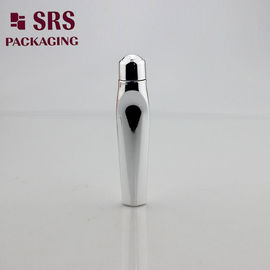 Bottiglie a sfera PETG in argento metallizzato personalizzate da 12 ml con sfera di acciaio per crema per gli occhi