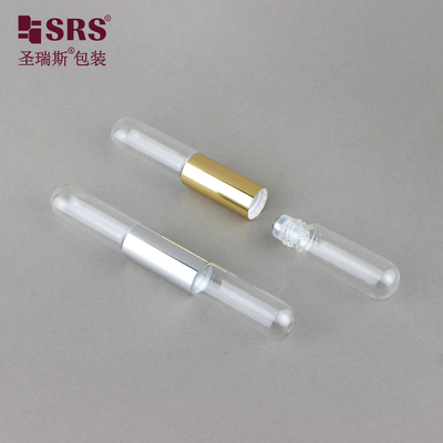 SGB2-5ml+5ml Applicatore per bottiglie di olio essenziale a rulli in acciaio trasparente carino vuoto