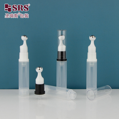 A0031 PP Customization Luxury Empty Injection White Glossy Airless Pump Roll On Bottle Serum per gli occhi