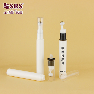 A0031 5ml 10ml 12ml 15ml AS PP Pompa vuota senza aria Bottella a sfera a rulli di pressione per applicatore di siero di massaggio cosmetico gel per gli occhi