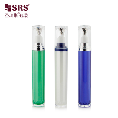 LR001-15ML Bottiglia esterna acrilica a colori personalizzati verniciata con applicatore metallico per creme per occhi confezionamento cosmetico di lusso