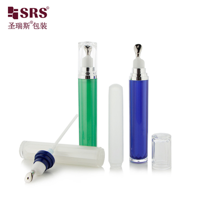 LR001-15ML Luxury Customized Dipinto Blu Verde Bianco Colore Acrilico Doppia Parete Lozione Pompa Bottello Contenitore