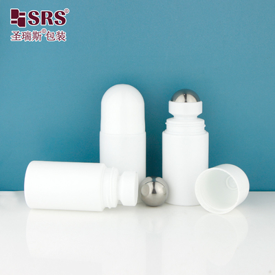 RPPC-60ML Cappuccio a cupola Gel dolorosissimo di plastica eco-compatibile Certificato PCR Bottiglia di massaggio a sfera di acciaio a rulli