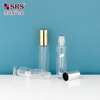 GB1-5ML Trasparente Mini Viaggio Dimensione Spesso Fondo Luxury olio essenziale Vetro Roll On contenitore di bottiglia