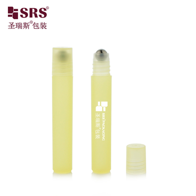 RPP 8ml vuoto per iniezione personalizzato colore giallo opaco finito siero per gli occhi in rotolo sul flacone senza perdite