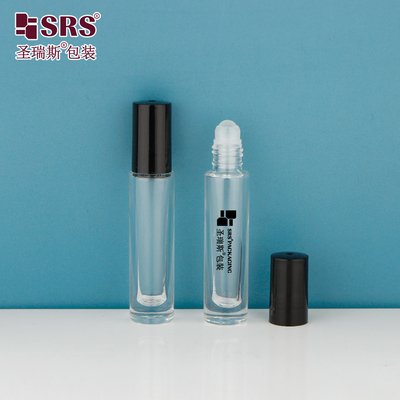 GB1-5ML Mini Cute High End Spesso Fondo Trasparente Chiaro Roll On Bottle Per Applicatore Rotondo Di Perfume Di Olio Essenziale