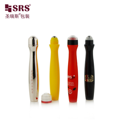 SRS8447-15ML Iniezione e soffiatura Personalizzare il colore Gloss Waist Shape PETG Plastic Roll On Bottle