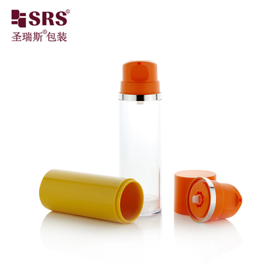 A0215 50ML 120ML 150ML Logo stampato a caldo AS bottiglia senza aria con campione gratuito colore personalizzato