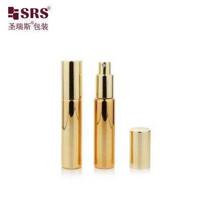 BLPA 10ML Oro metallizzato vetro rotondo vuoto perfume pompa spray bottiglia personalizzazione nebbia fine