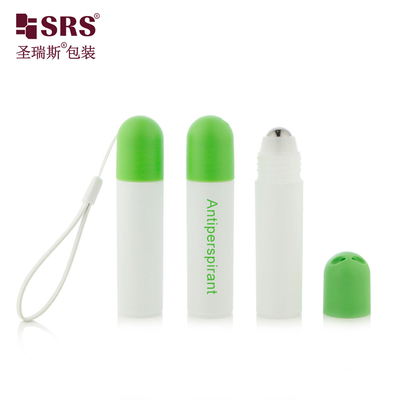 RPPF 20ml Silk Screen Printing Plastic Portatile Travel Size Antiperspirante Deodorante Gel Flat Roller Bottle With Dome Cap