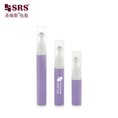 A0035 7.5ml 10ml 15ml Vernice Frosted Purple Colore personalizzato Bella plastica PP PCR Materiale riciclato senza aria Roll On Serum Bottle