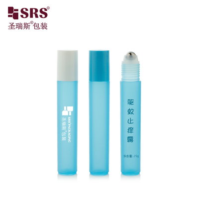 RPP-15ML Semi-trasparente Bambino Blu Frosted Plastic Roller Applicator Cylinder Anti-Itch Liquid Bottles Packaging