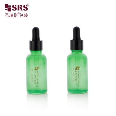 D001 5ml 10ml 15ml 20ml 30ml 50ml 100ml 18/415 Bottiglia di vetro con gocciolante da spalla in plastica lucida per olio essenziale
