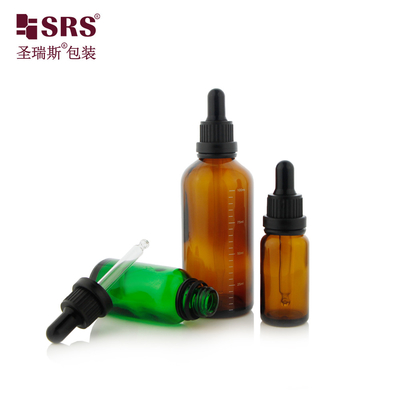 D005 Embara Stampato Logo Silk Screen Printing Nero Gomma Plastica Spalla Dropper Capo Bottiglia di vetro Per capelli Essenza