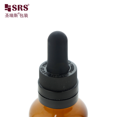 D007 Bottiglia di vetro da 5 ml 10 ml 15 ml 30 ml 50 ml 100 ml di ambra con volume stampato per il contenitore di imballaggio di oli essenziali senza perdite
