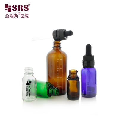 D008 Bottiglie di vetro verde marrone per muffe lusso e funzione per i capelli Essenza con coperchi anti manomissione CRC