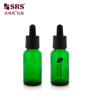 D009 Vetro a parete spessa rotonda 5ML 10ML 15ML 20ML 30ML 50ML 100ML Bottiglia con coperchio a goccia a prova di manomissione a prova di bambini per siero facciale