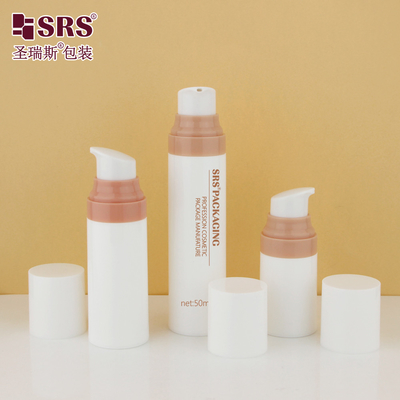 PA0204 15ml 30ml 50ml Pompa a iniezione rosa Personalizzazione PP PCR Materiale riciclato Bottiglia senza aria lucida Per crema viso