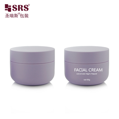 SRSOA 100g Fondo rotondo Custom Frosted Color Plastic PP Cream Jar Packaging Logo Printing