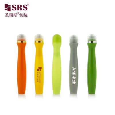 SRS8447-15ML Iniezione Colorato personalizzato in forma radiale Bottiglia PETG per la personalizzazione di una bottiglia a sfera di rulli liquidi anti prurito
