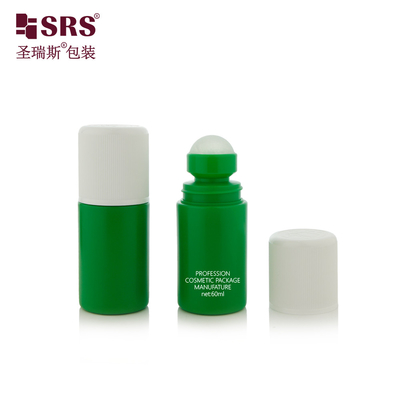 RPPC1-60ML Imballaggio per bottiglie di gel deodorante in materiale riciclato di colore verde solido in plastica PP PCR