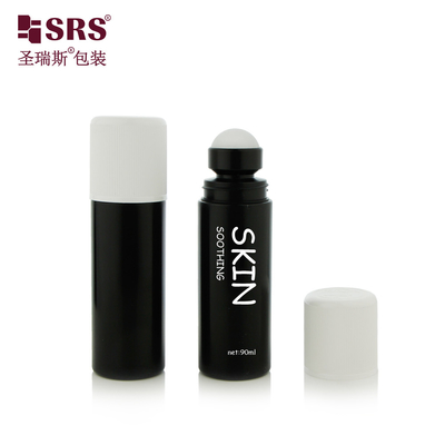 RPPD1-90ML Bottiglia di plastica in PP nero opaco con tappo a prova di bambini doppia parete senza perdite per gel antitraspirante