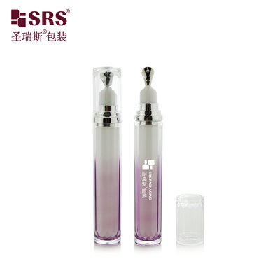 LR001-15ML Personalizzazione Color gradiente dipinto Acrilico bottiglia a doppia parete con applicatore metallico per crema per occhi