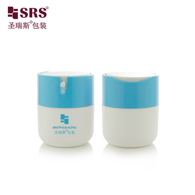 PA001 50ml Maschera per il viso di lusso carina in crema, vasetto con pompa airless in PP di plastica, contenitore con collare personalizzato vuoto