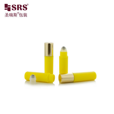 RPA-2ml Iniezione Custom Yellow Matte Finished Plastic PP PCR Recycled Perfume Sample Roll On Bottle
