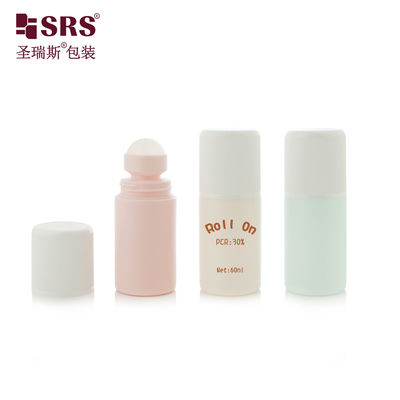Flacone di gel deodorante roll-on in plastica riciclata PP PCR con colore personalizzato per iniezione RPPC1-60ML