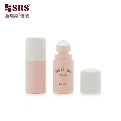 RPPC1-60ML Personalizza Bottiglia Roll-on Gel Antitraspirante in Plastica Rosa Opaca PP PCR Materiale Eco-compatibile