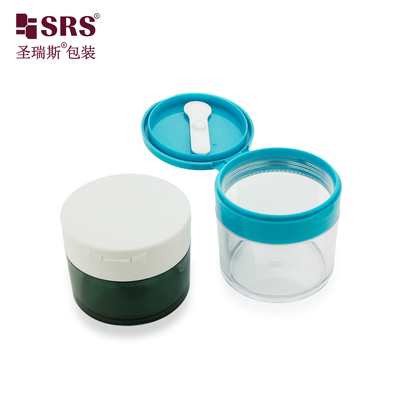 PETG003 100g 120g 150g 200g 250g Iniezione Custom Semi-trasparente Color Plastic Body Scrub Jar Spoon With Magnet