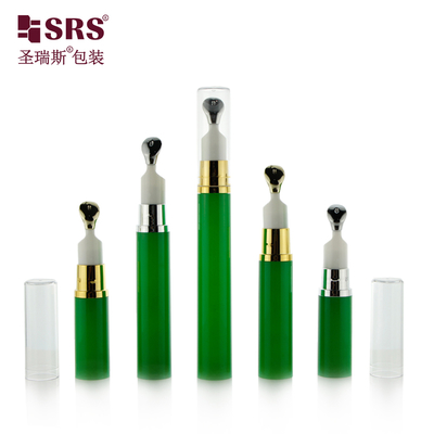 A0031B 5ml 10ml 12ml 15ml Bottiglia di pompaggio senza aria vuota con testa di zinco metallico Applicatore personalizzazione Imballaggio gel per gli occhi