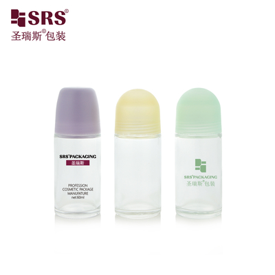 BLPG-C 60 ml Wholesale Beauty Glass Clear Roll On Deodotant con tappo di plastica