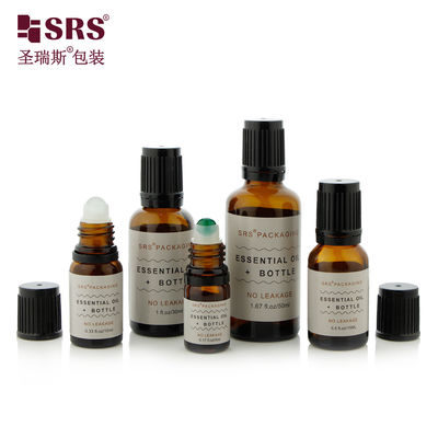 BLPF 5ml 10ml 15ml 20ml 30ml 50ml 100ml Rotondo Boston Glass Roll On Bottle con tappo TE Tamper Evident per olio essenziale