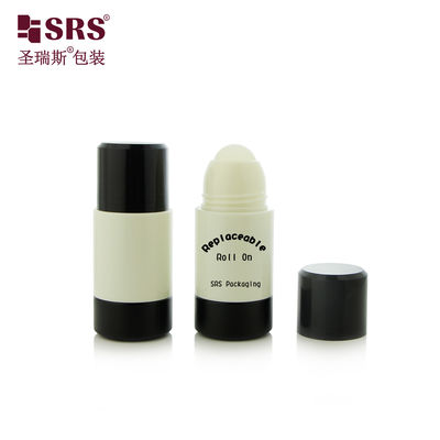 RPPE 50ml 75ml Flacone Roll-on in plastica monomateriale PP PCR sostituibile color crema personalizzato per gel deodorante