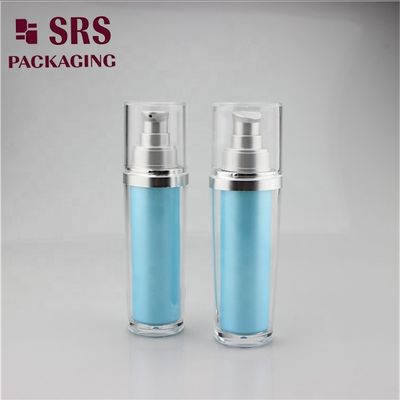 L041 bottiglia di lozione bianca di lusso con spalla dorata, bottiglia di pompa di fondazione