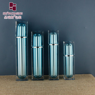 Shengruisi Nuovo Design vuoto quadrato metallizzato Acrilico Pompa di lusso Bottiglia di lozione per la cura della pelle