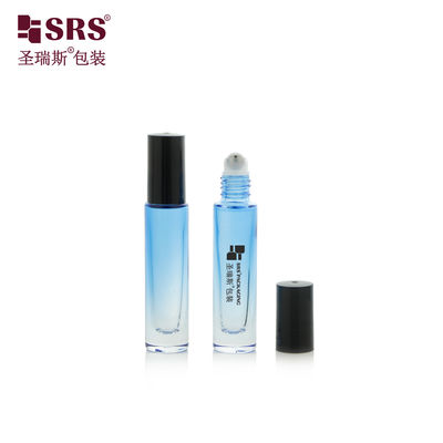 GB1-5ML Paint Gradient Blue Clear Color Glass Roll On Perfume Bottle Applicator No Leakage
