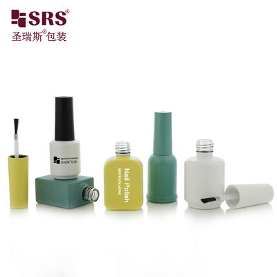 Customize Color Glass Bottle With Brush For Nail Polish Empty Makeup Bottles Packaging Painted Color With Logo Printing