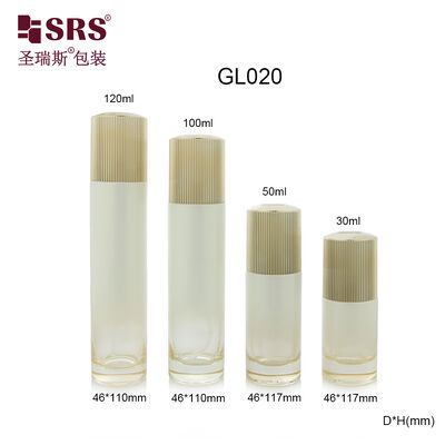 GL020 30ml 50ml 100ml 120ml Luxury Empty Transparent Glass Bottle With Lotion Pump Per Crema Cosmetica
