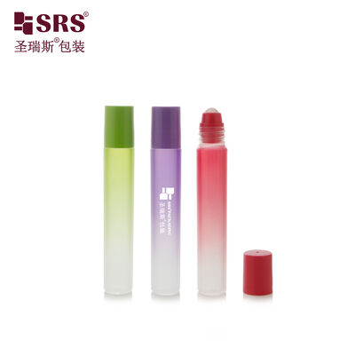 RPP 8ml Verniciato Colore Gradiente Rosso Verde Viola Colore Plastica PP Roll On Bottle Per Acne Gel Applicator