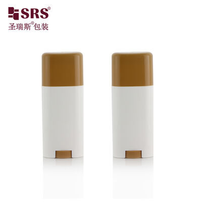 D041 40ml Oval Shape Injection Custom Color Glossy Plastic Sunscreen Stick Container