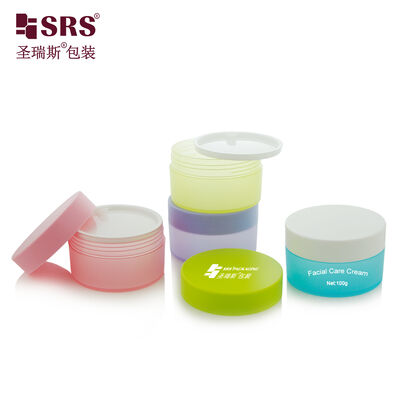 SRSQ 100g Forma rotonda Vasca vuota PP PCR Cosmetico Per Crema Faciale Maglieria Personalizzata