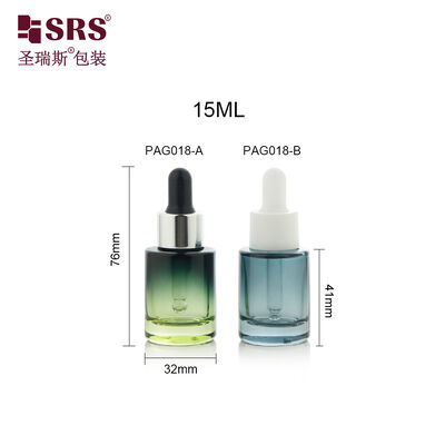 PAG018 15ML Bottiglia di vetro di lusso a parete spessa con coperchio per il siero