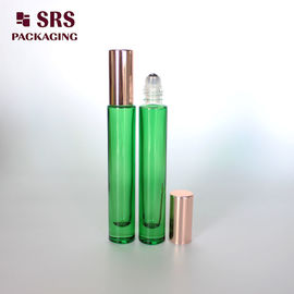 10 ml di rotolo di vetro di parete spessa verde trasparente su bottiglia per olio profumato