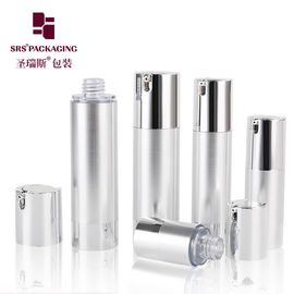 15 ml 30 ml 50 ml cosmetici personalizzati in argento, bottiglia vuota di crema per occhi senza aria